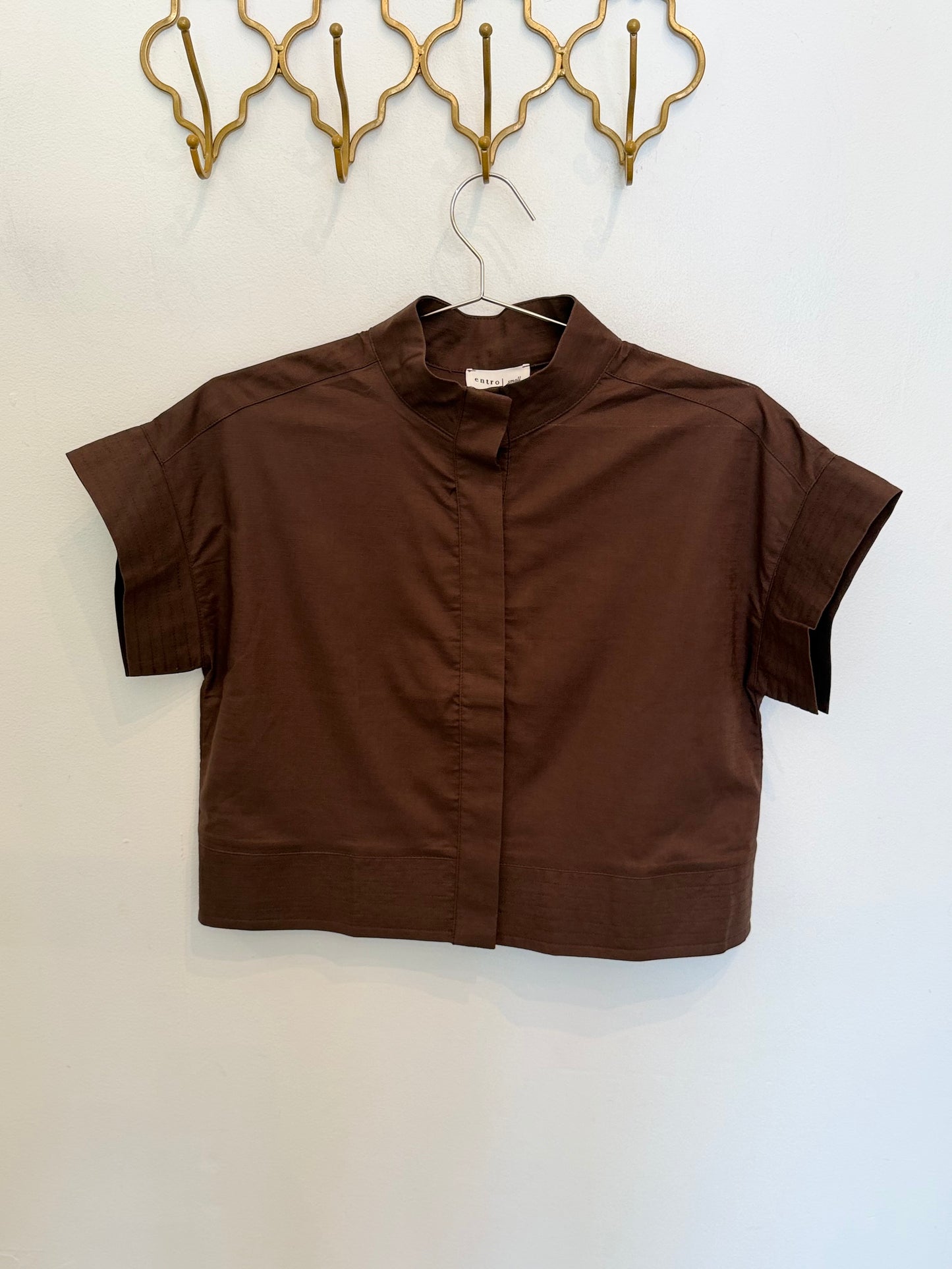 Brown Linen Button Down