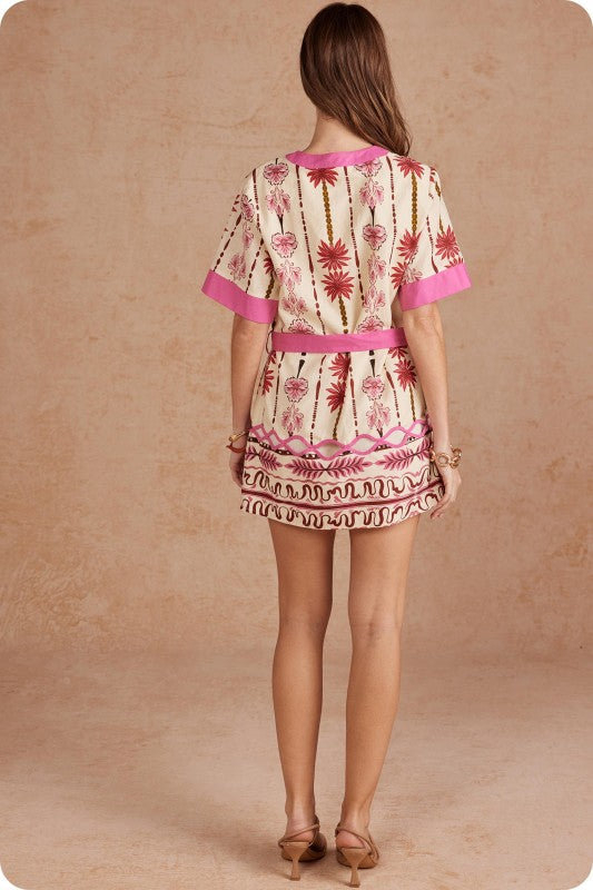 Tropical Tie Waist Dress