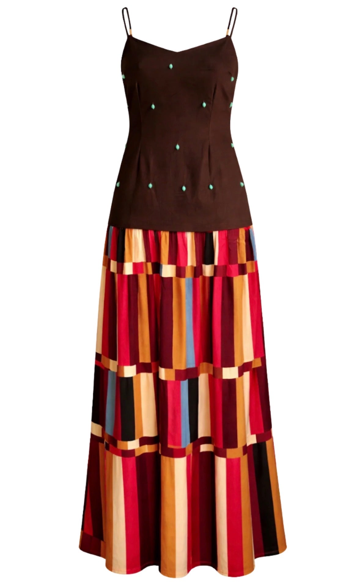 Henry Midi Dress Autumn Stripe