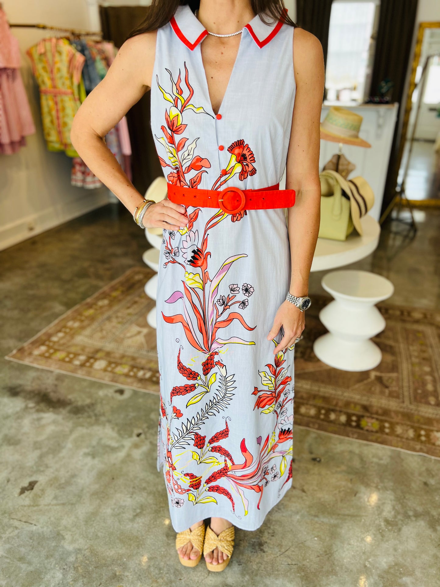 Jill Midi Dress Seascape