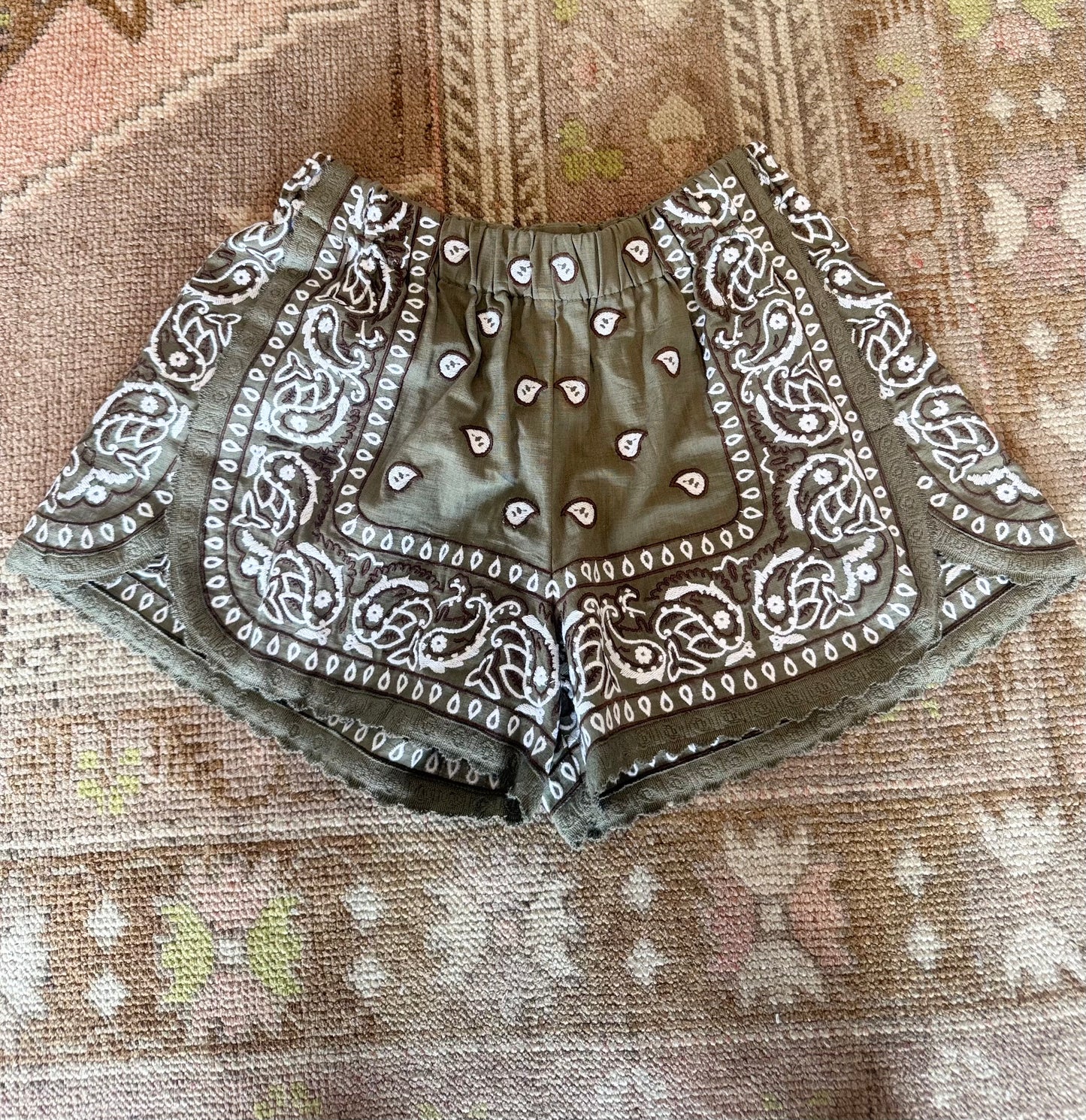 Olive Italian Bandana Shorts