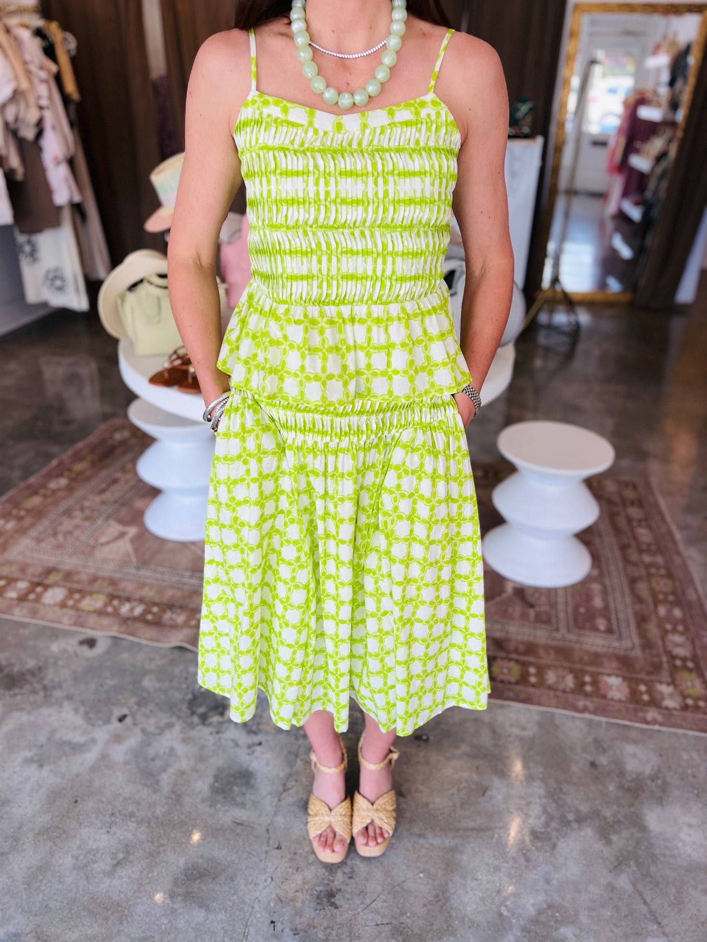 Lime Multi Skirt Set