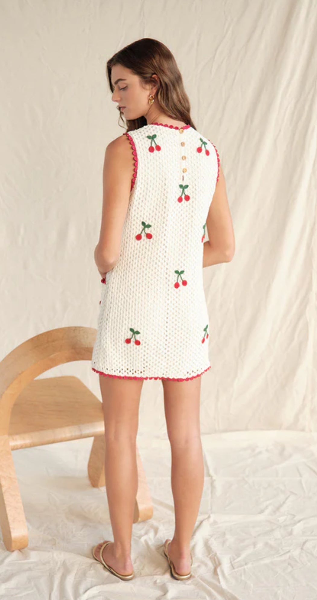 Cherry Mesh Crochet Dress