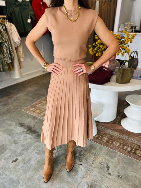 Camel Knit Maxi Dress