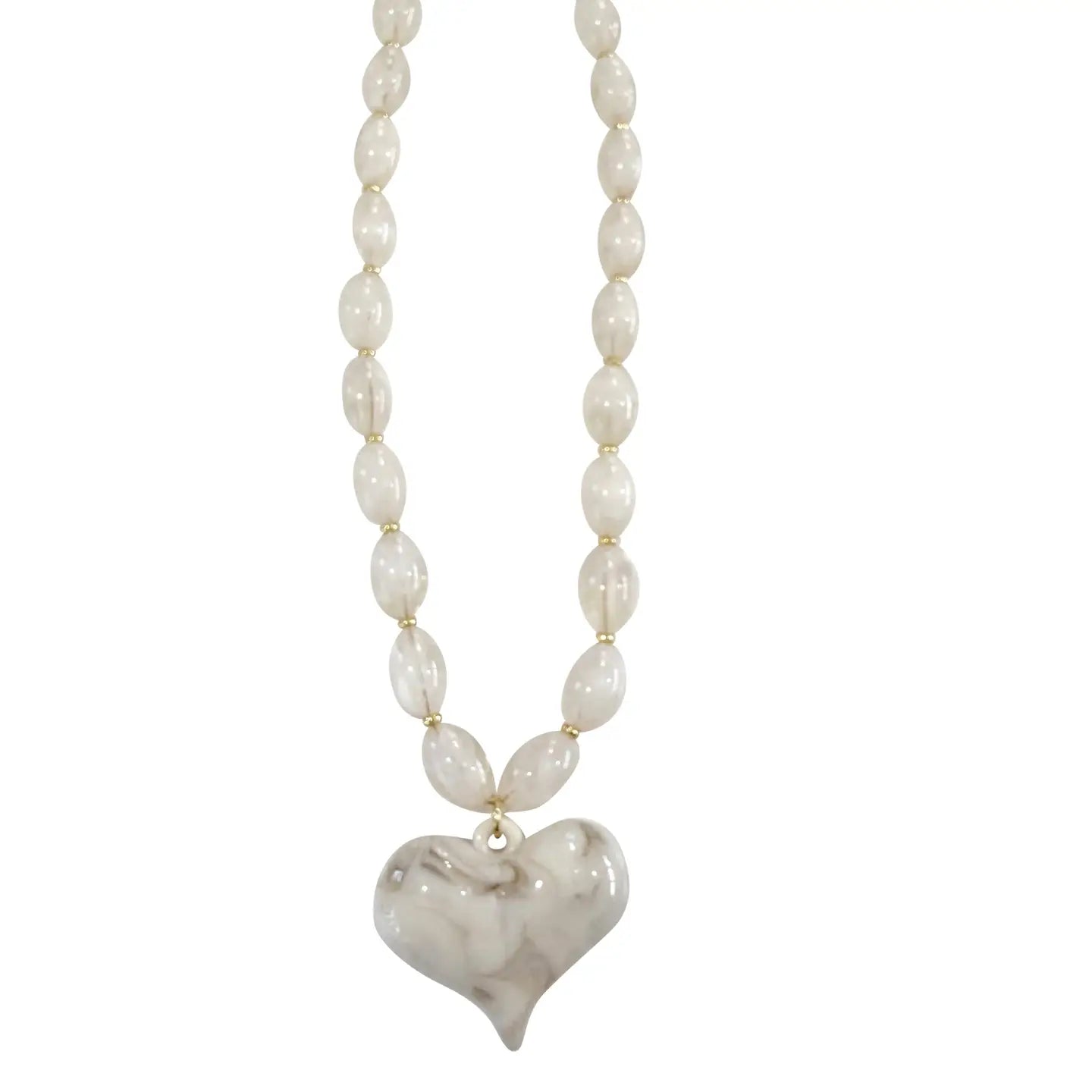 Roxie Cream Heart Necklace