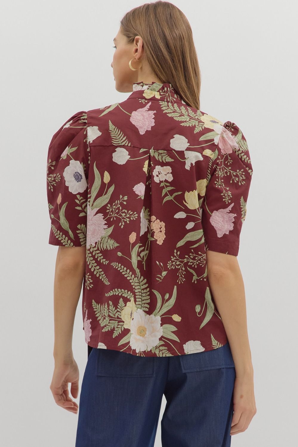 Merlot Floral Blouse
