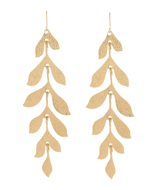 Linear Leaf Earrings