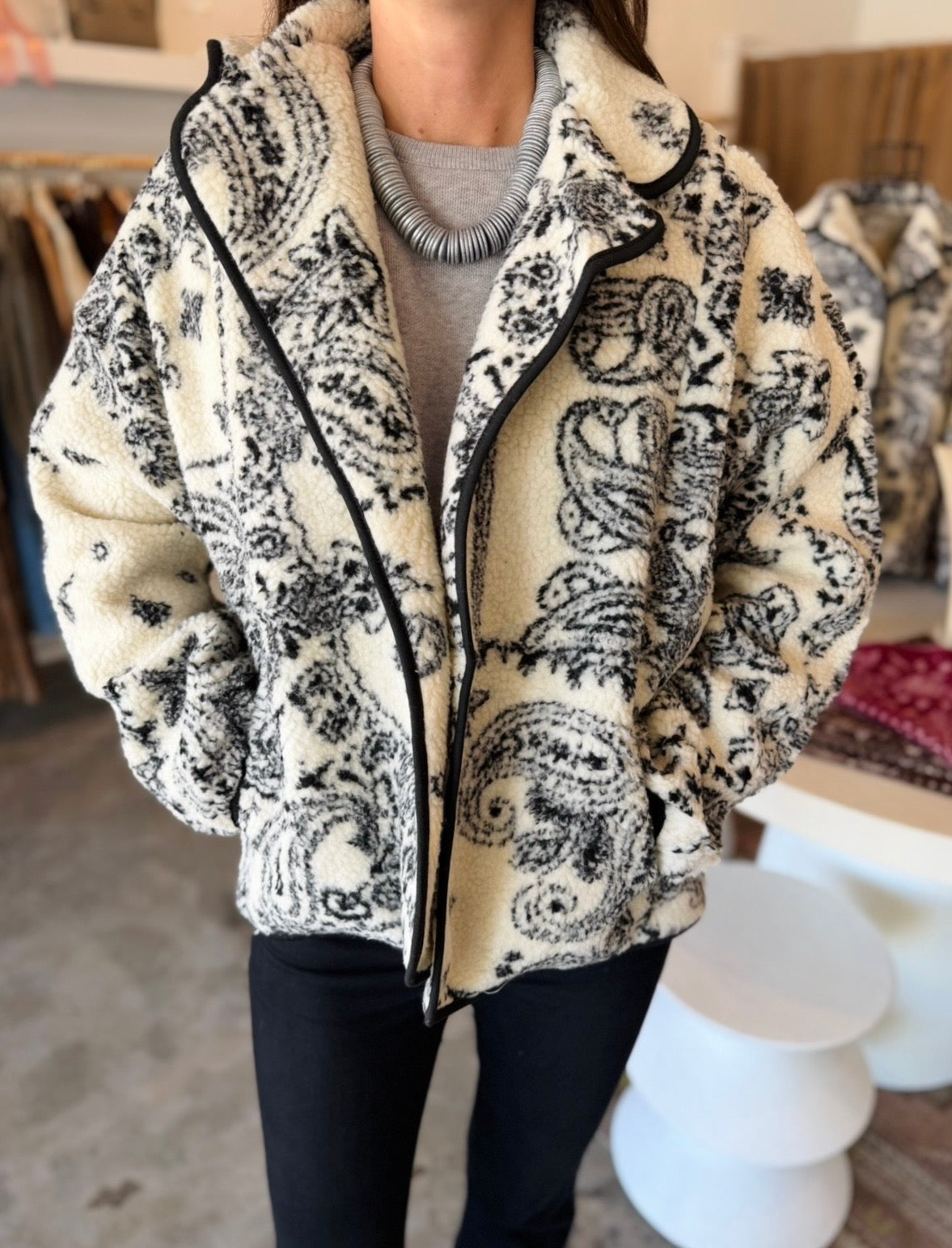 Black & White Paisley Jacket