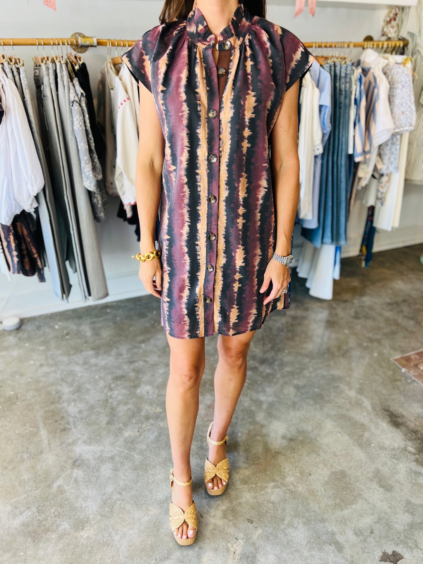 Tie Dye Stripe Dress