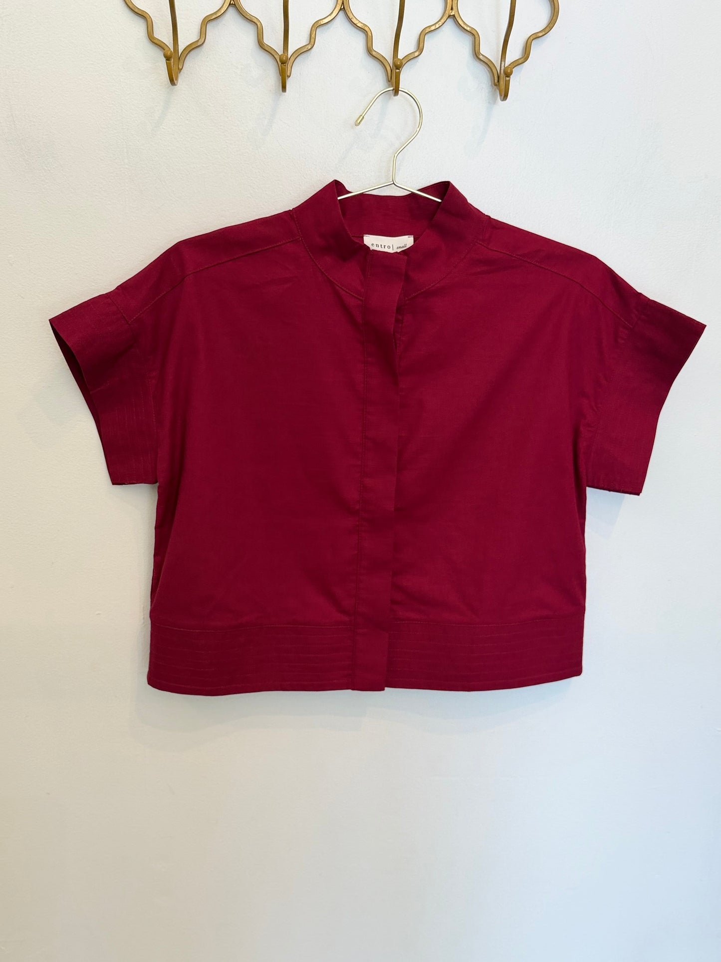 Red Linen Button Down