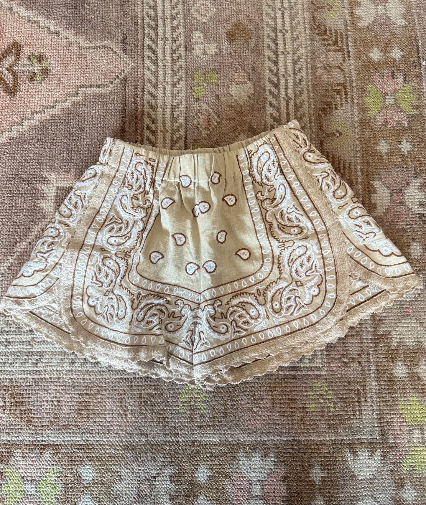 Tan Italian Bandana Shorts