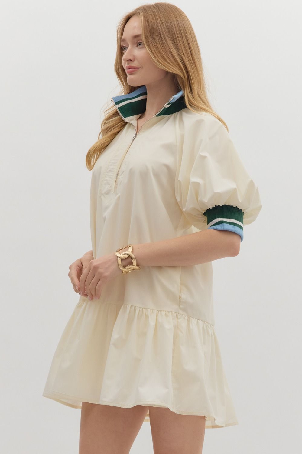 Cream Trim Dress
