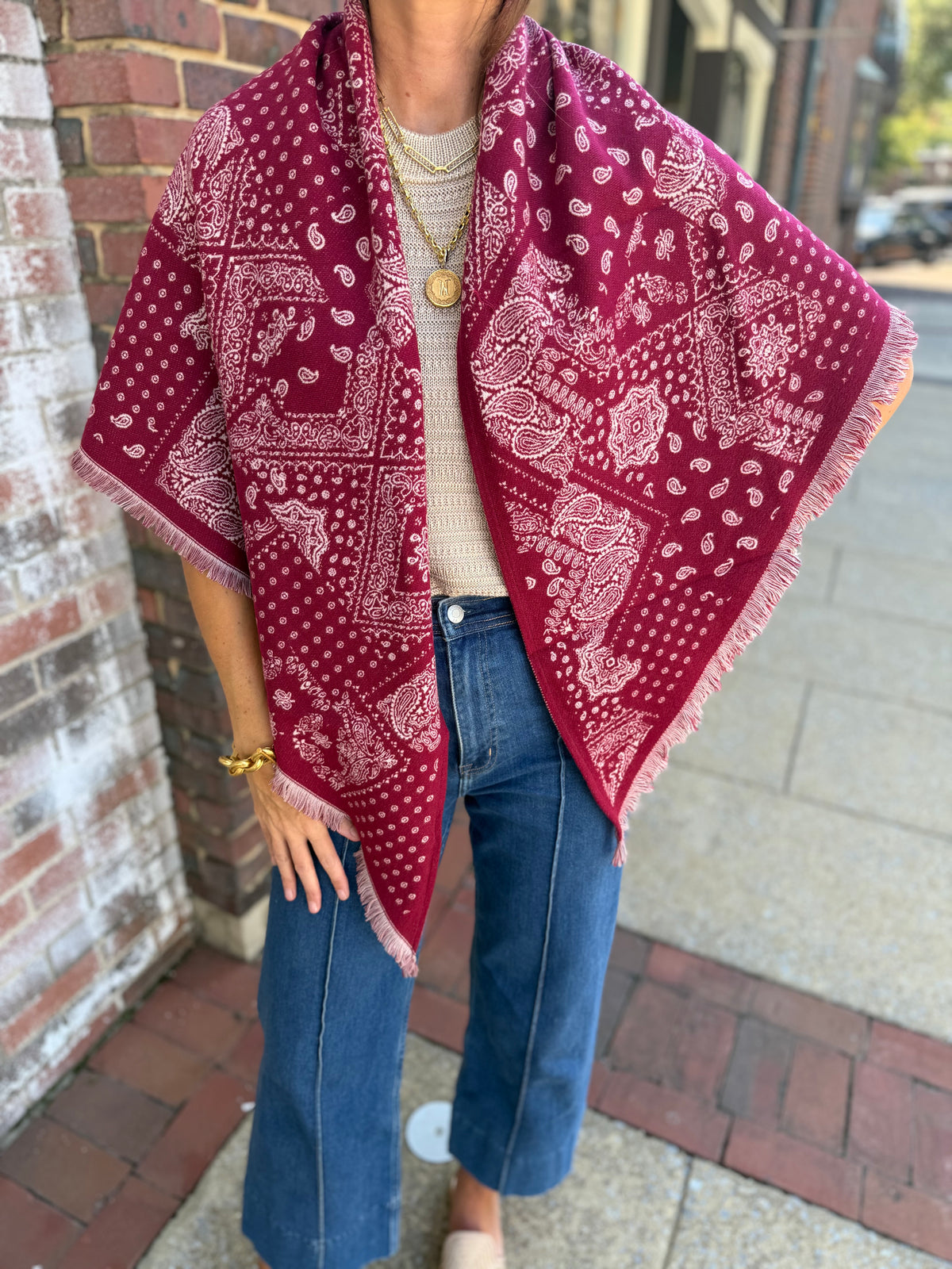 Burgundy Bandana Taylor Scarf