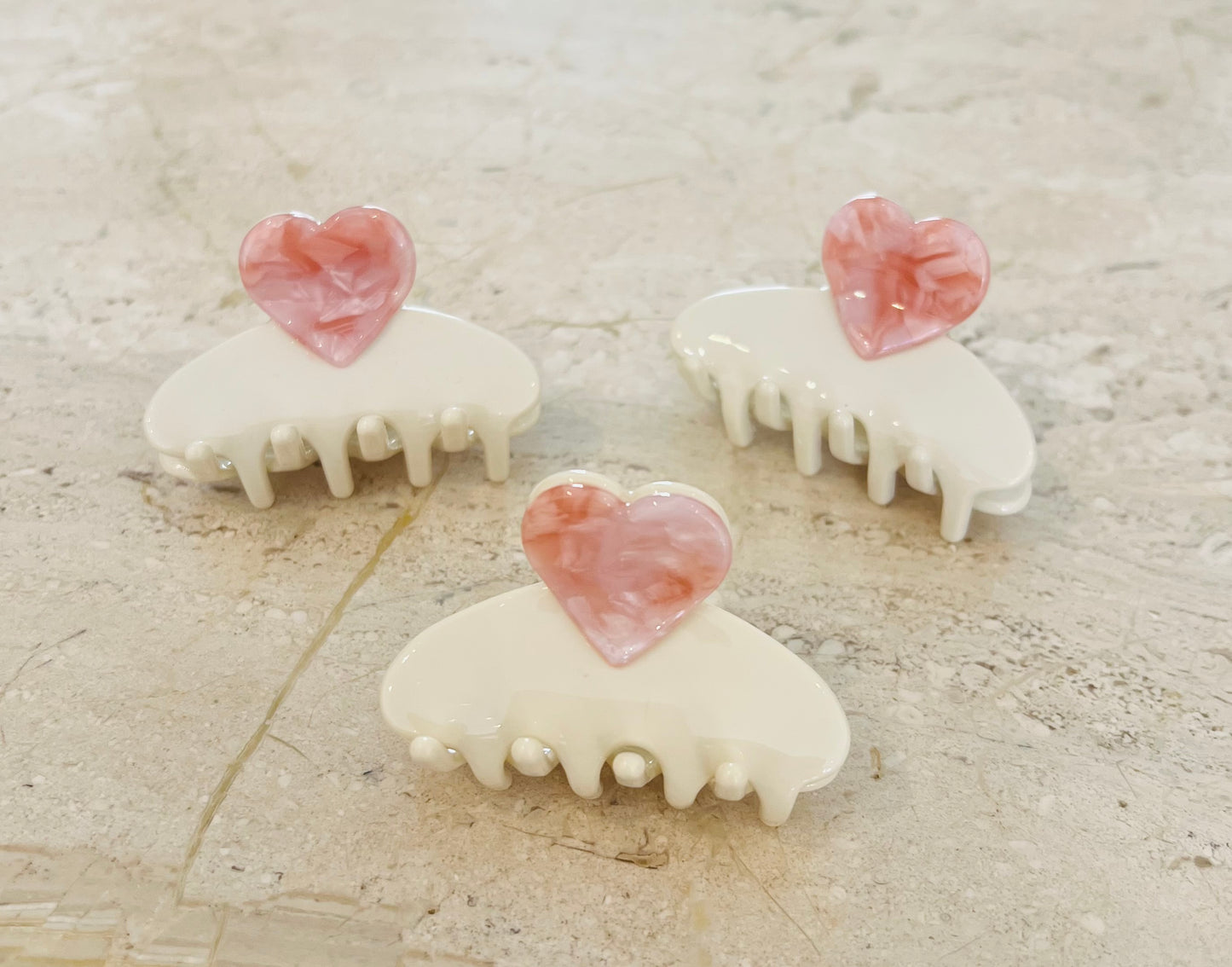 Pink Heart Claw Clip