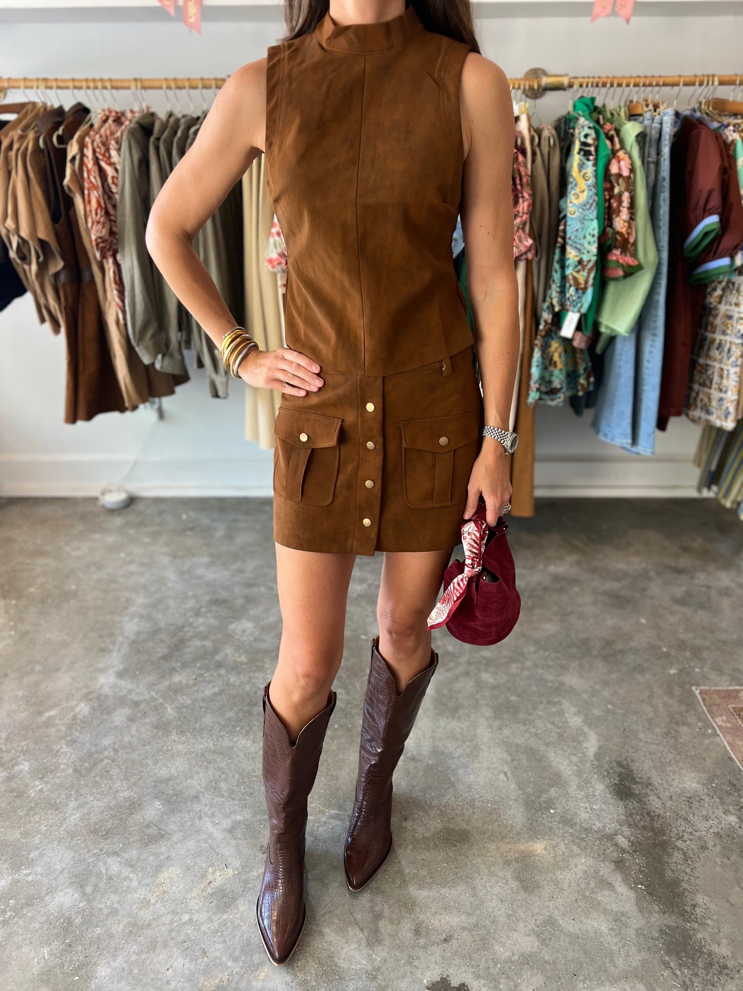 Brown Suede Pocket Set