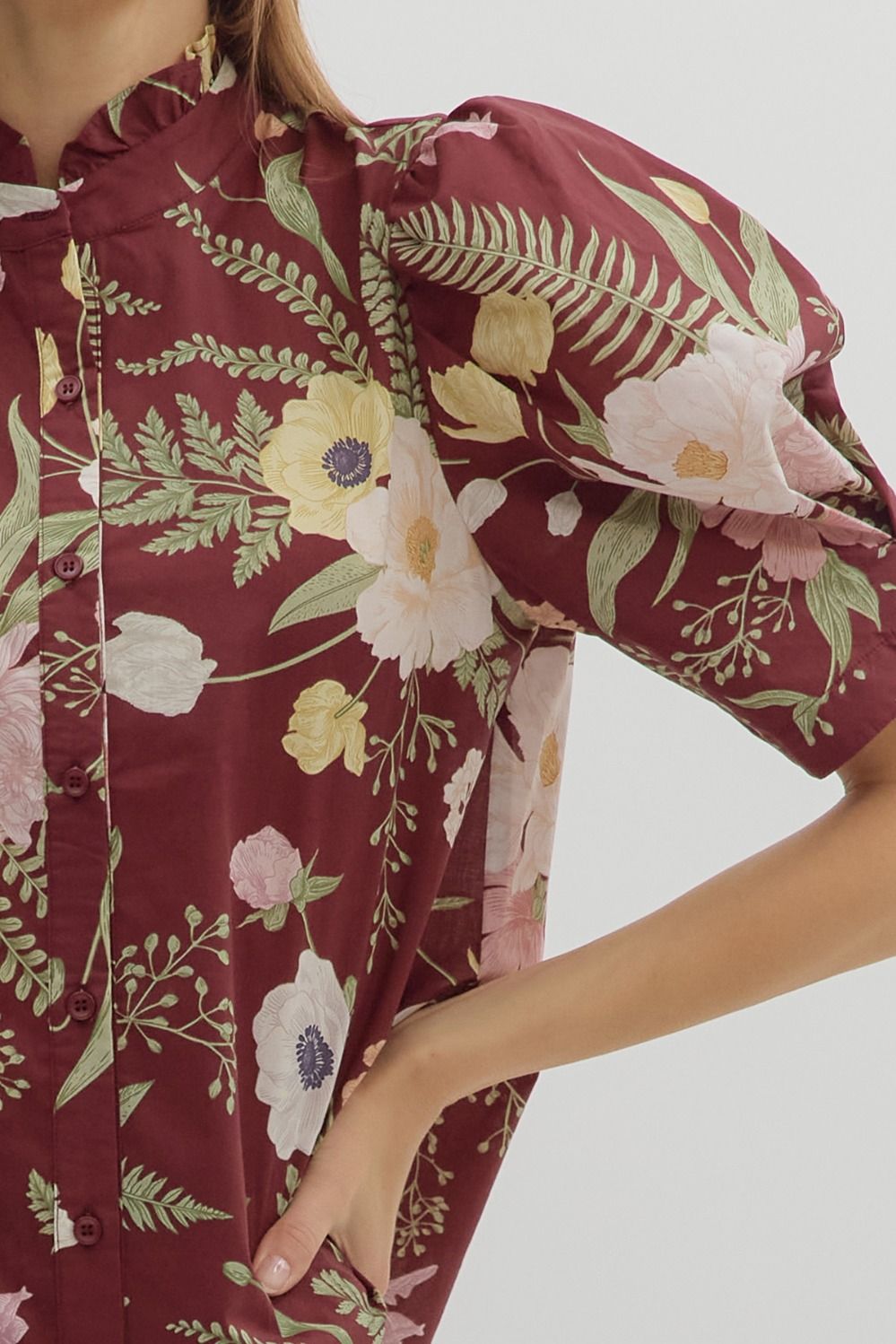 Merlot Floral Blouse