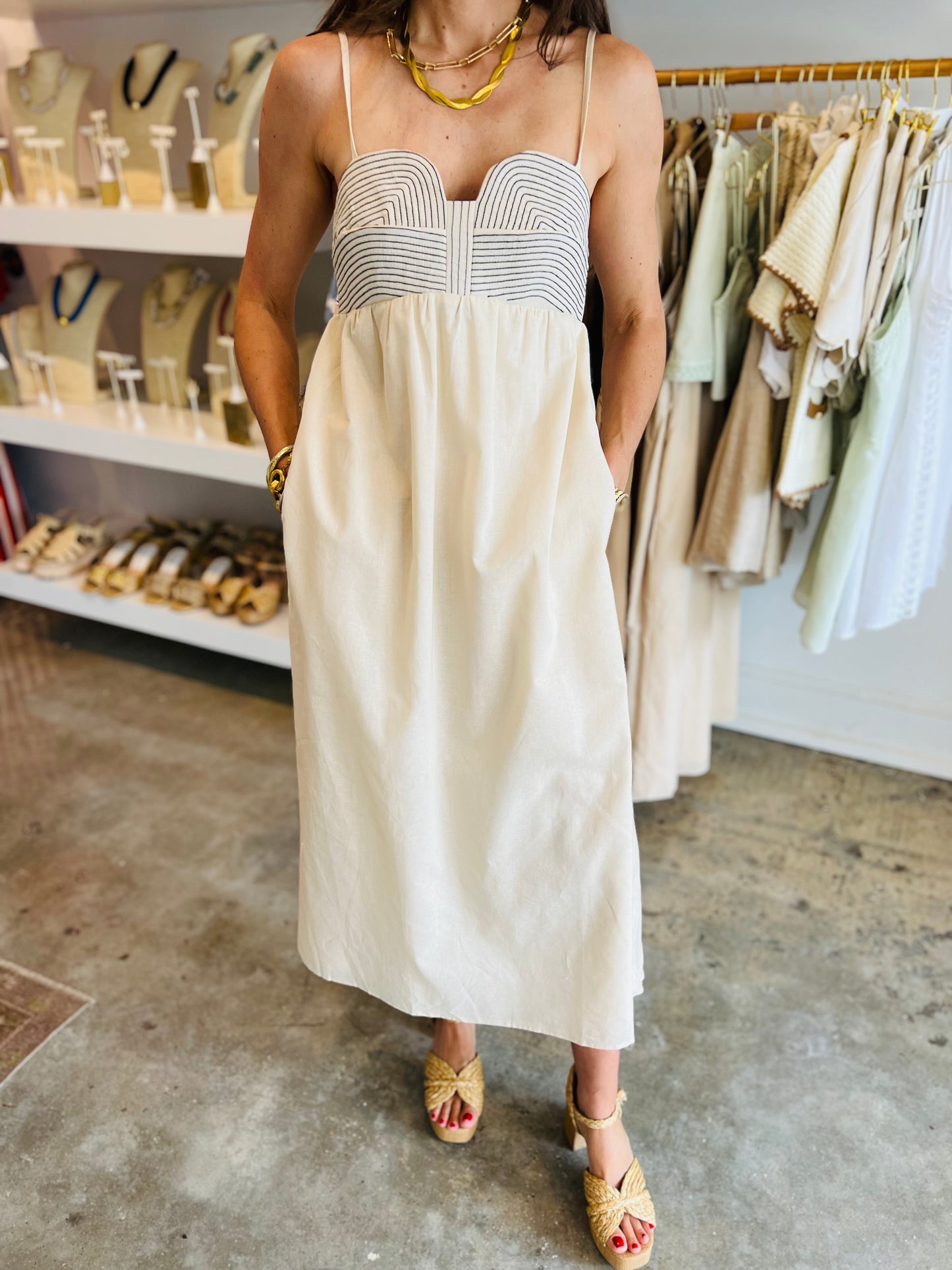 Taupe Midi Dress