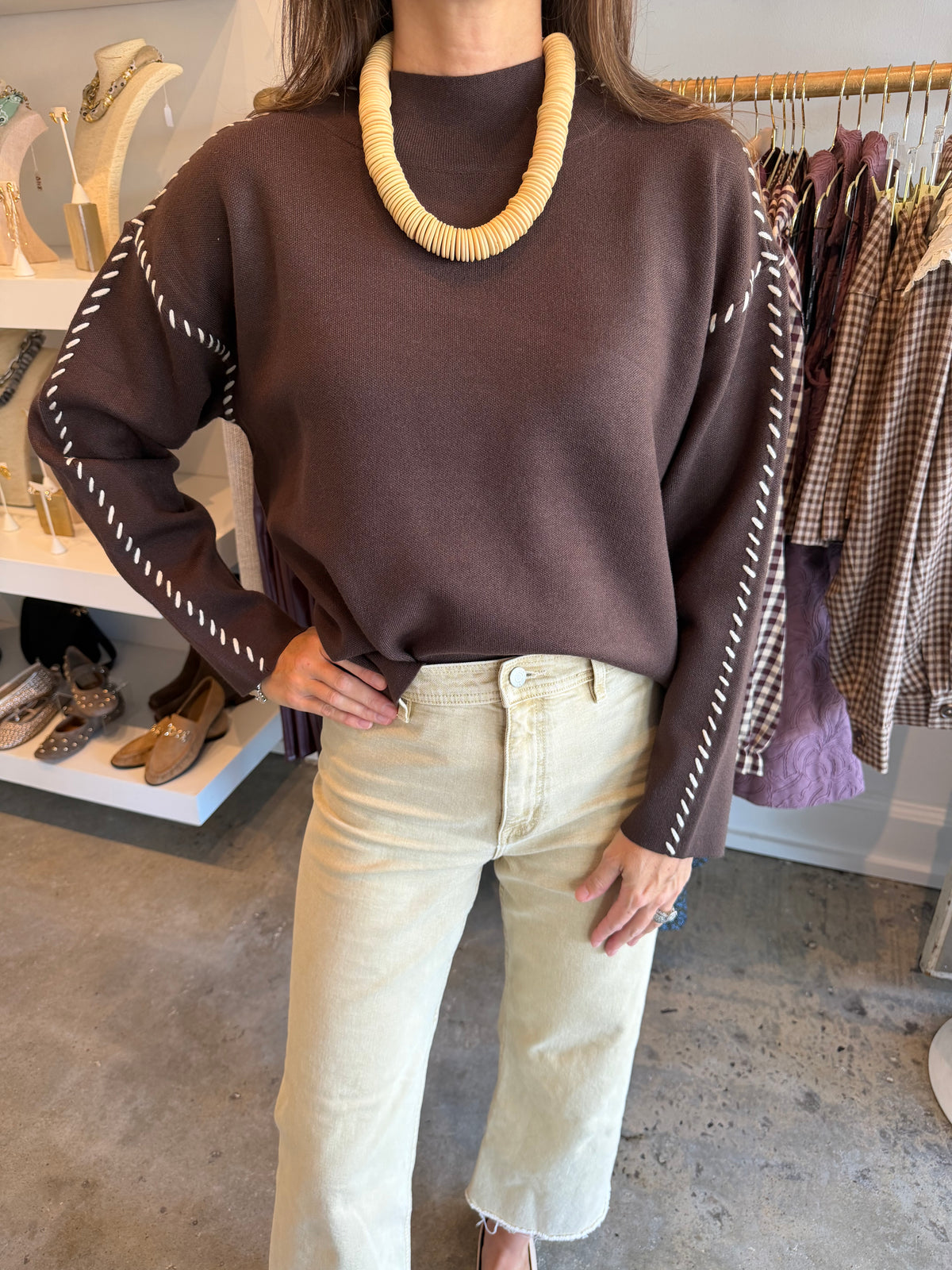 Chocolate Whipstitch Sweater