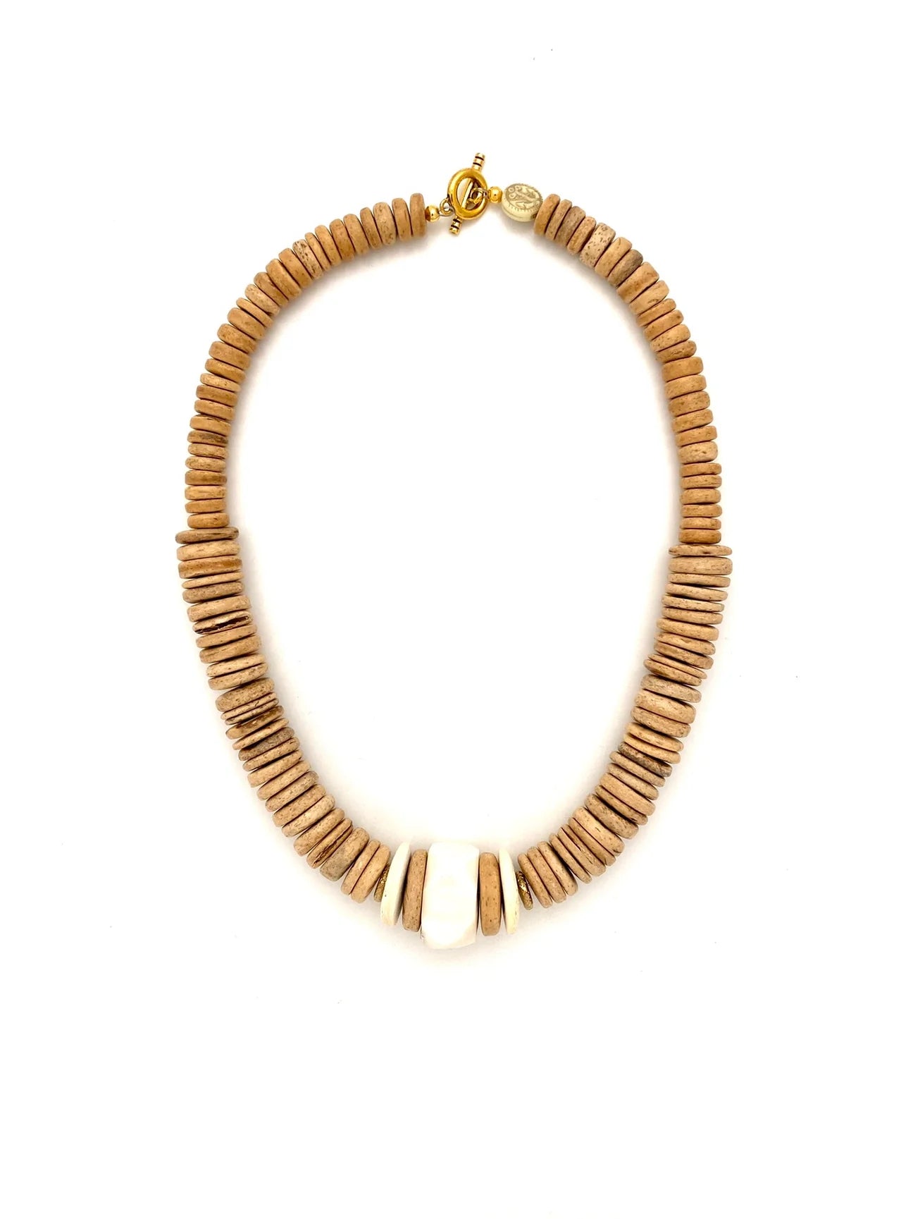 Natural Wood Coconut Bead Necklace