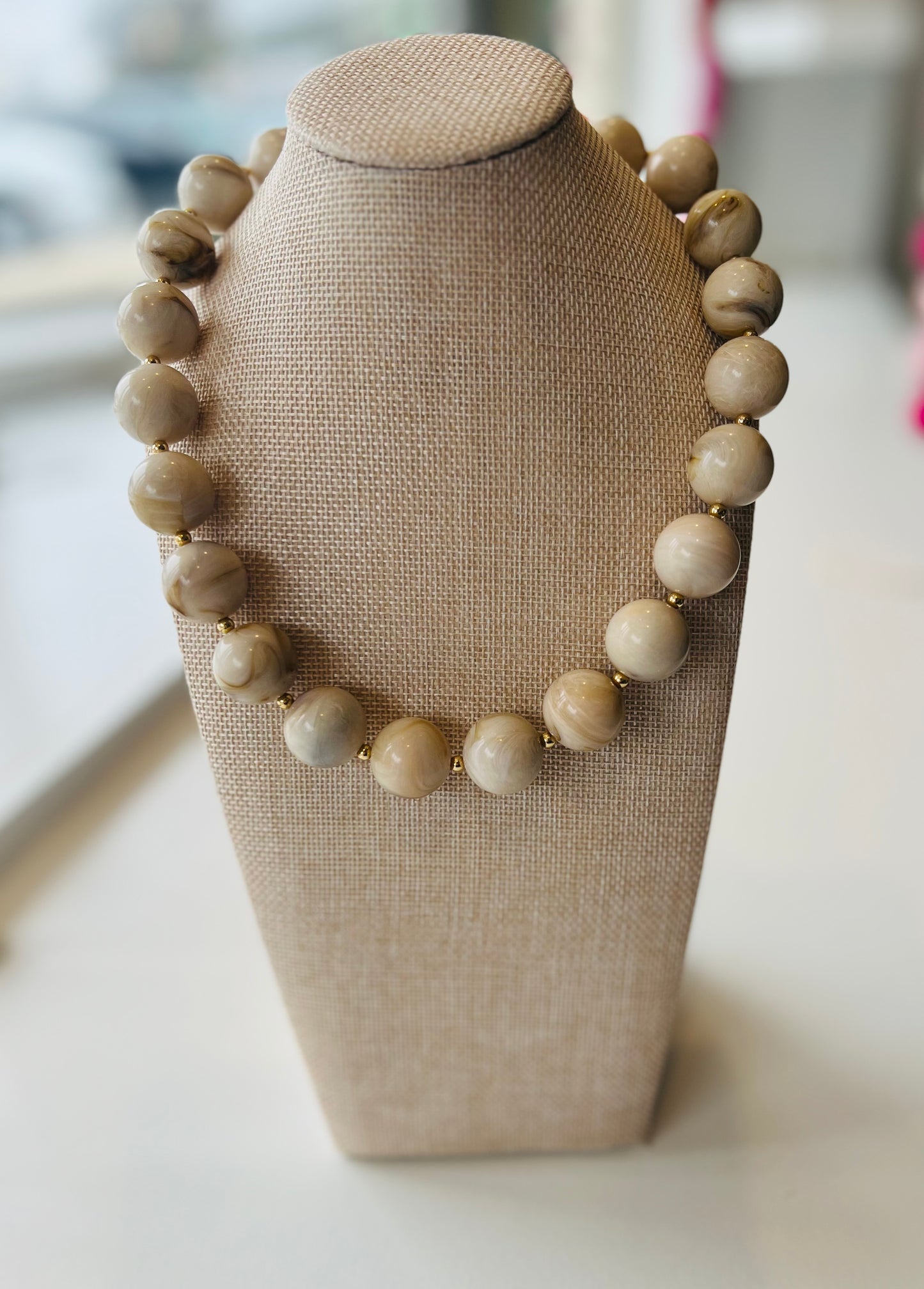 Latte Beaded Necklace