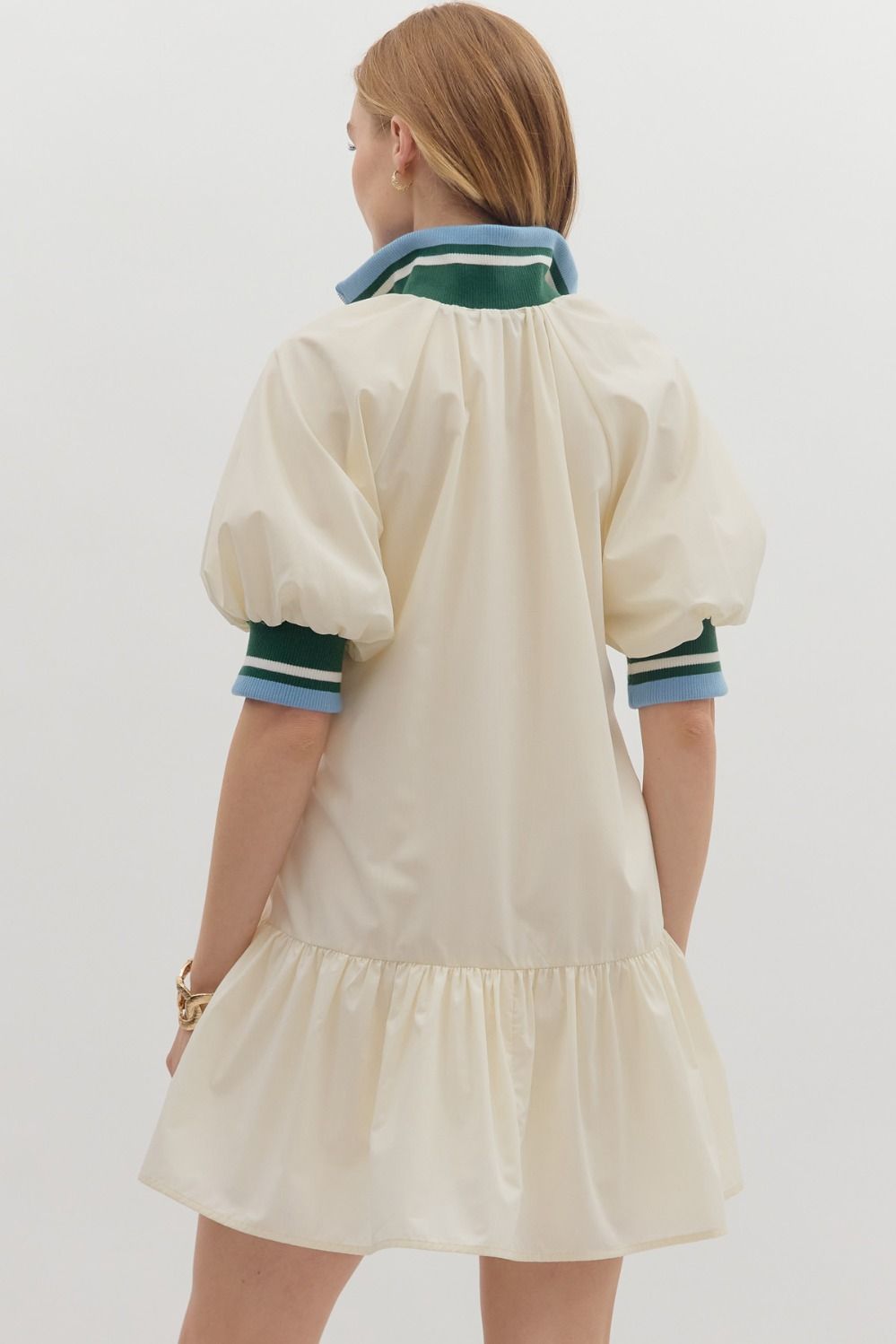 Cream Trim Dress