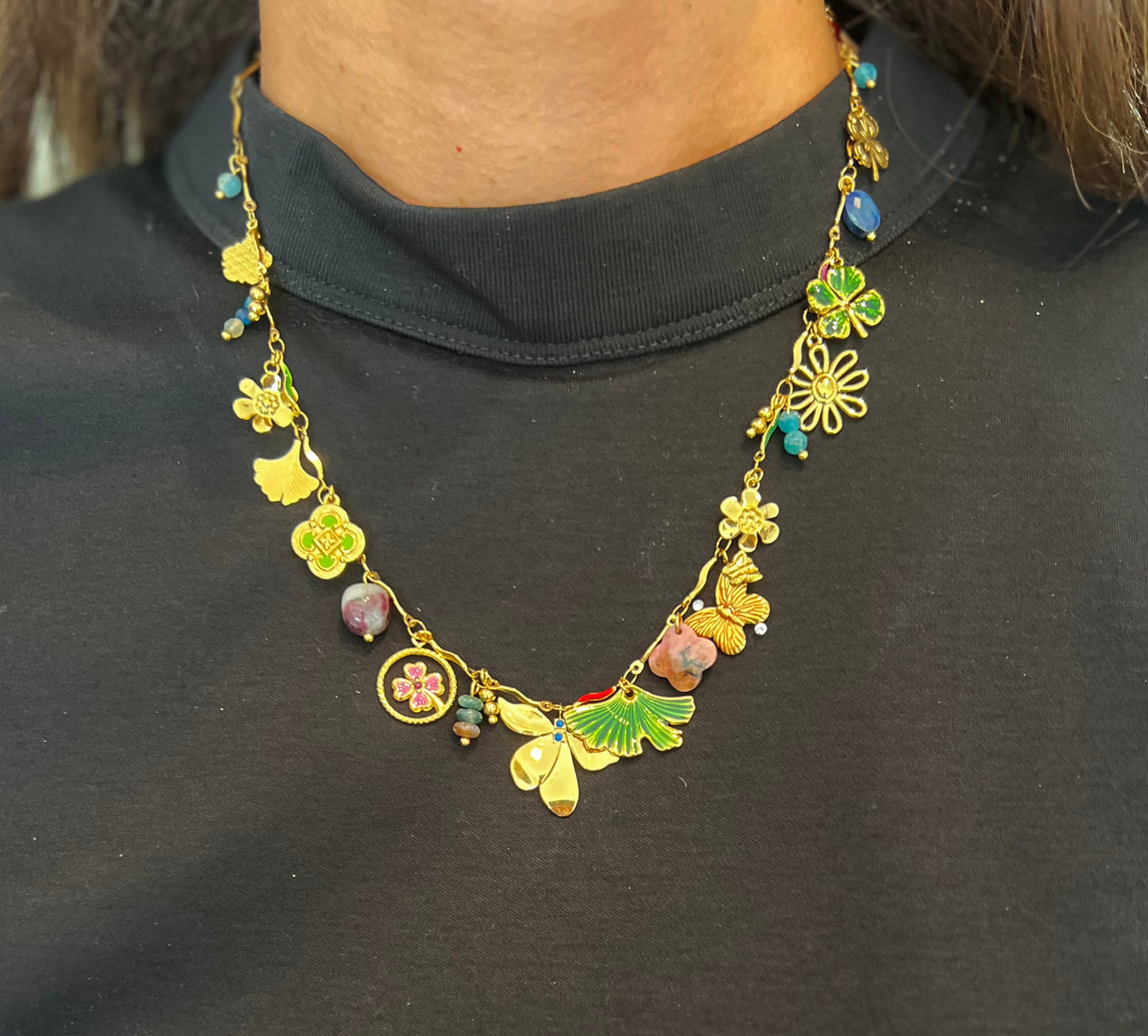Ginkgo Leaf Charm Necklace