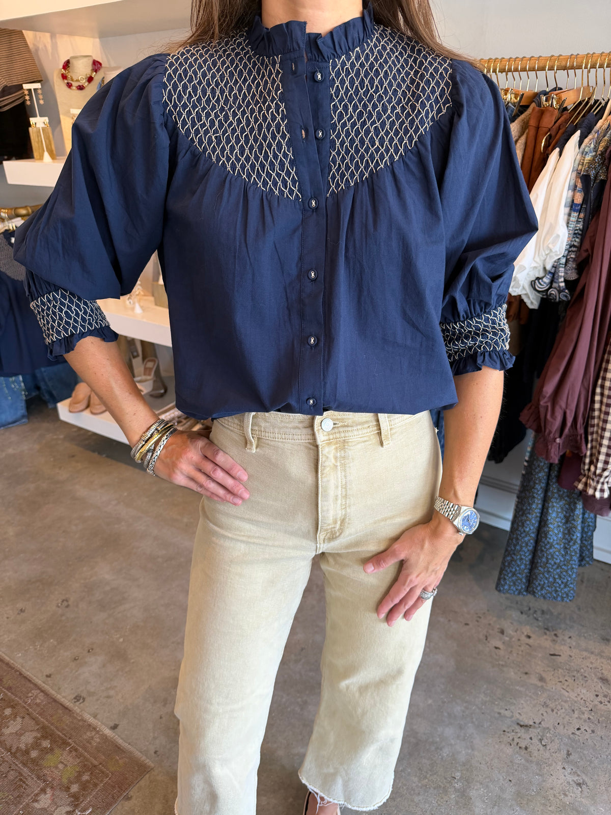 Deep Navy Button Down