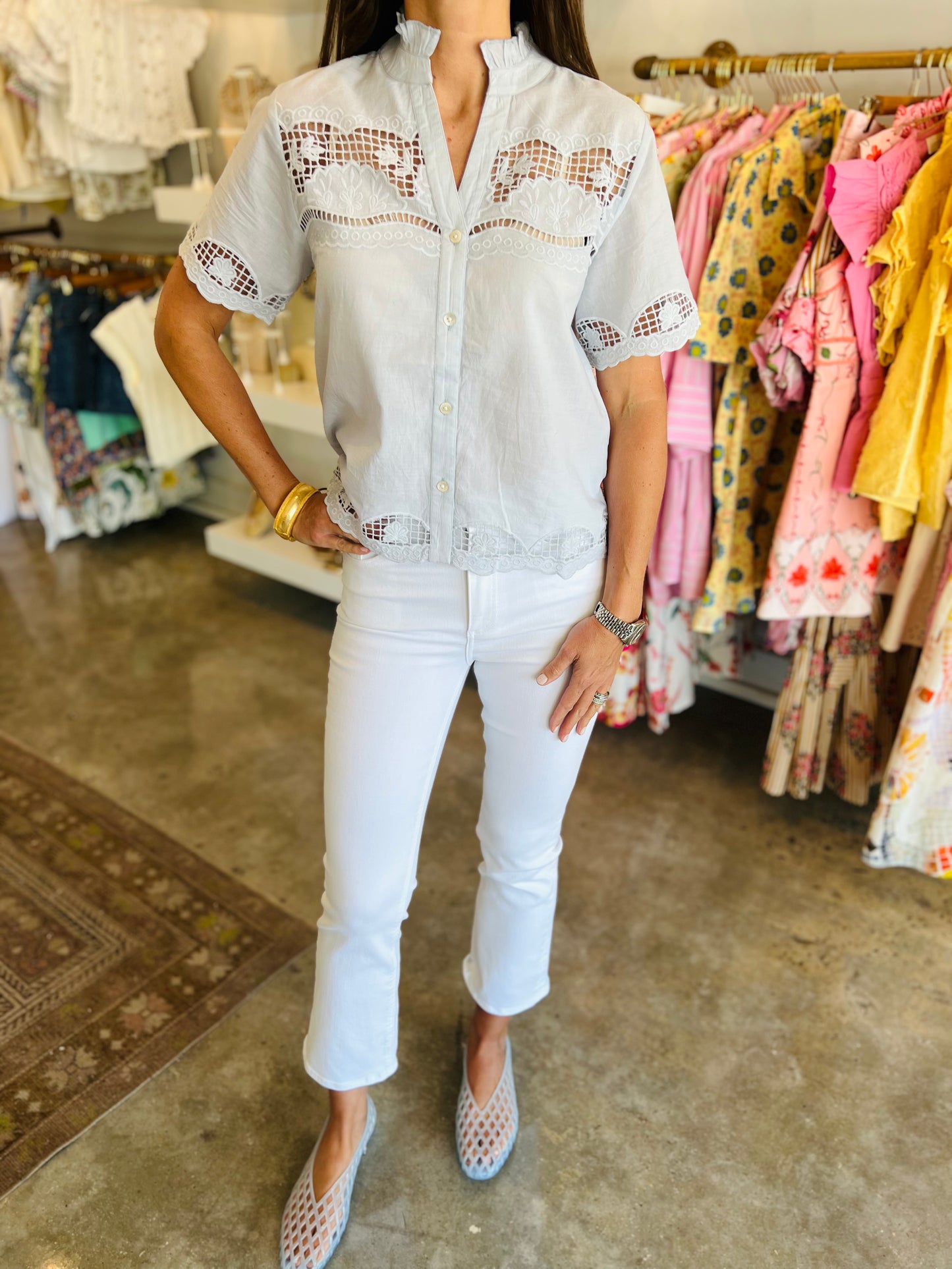 Light Blue Detail Top