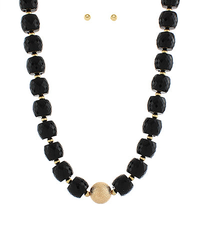 Black Metal Ball Necklace