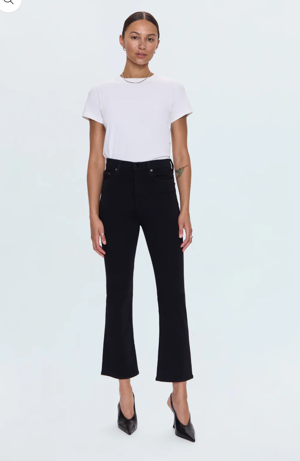 LENNON HIGH RISE CROP IN NOIR