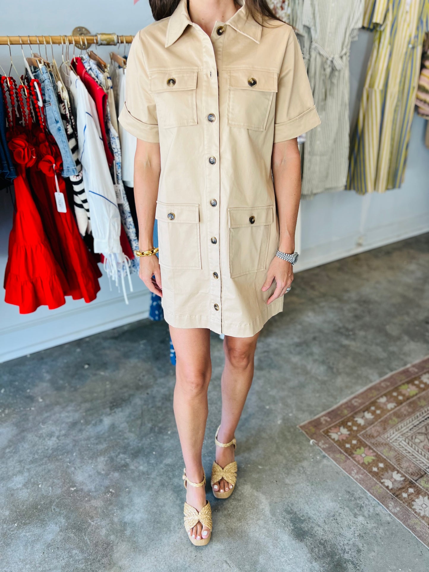 Khaki Pocket Dress