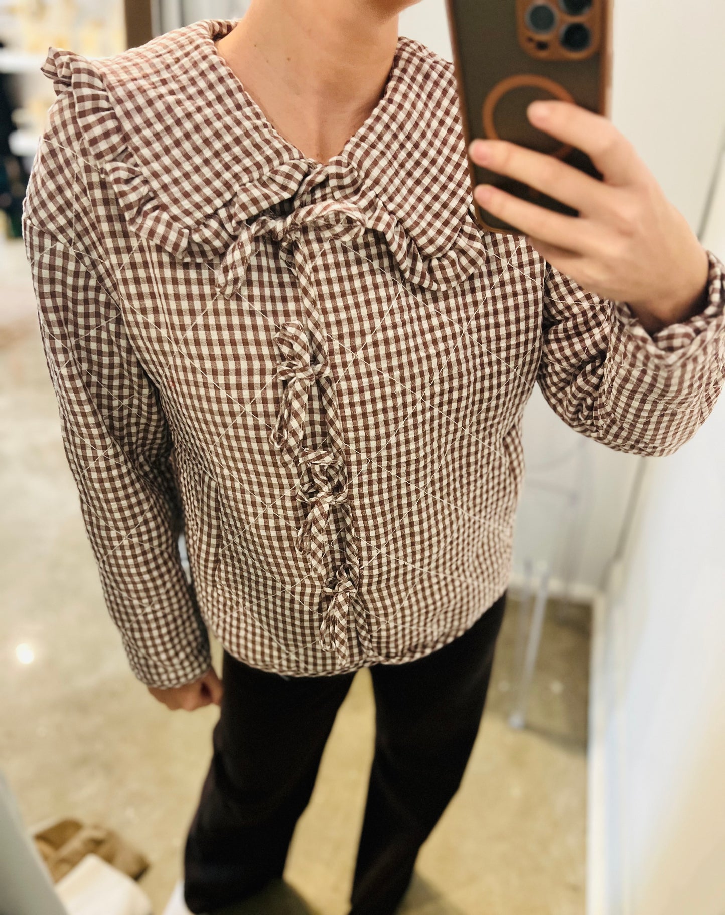 Brown Gingham Jacket