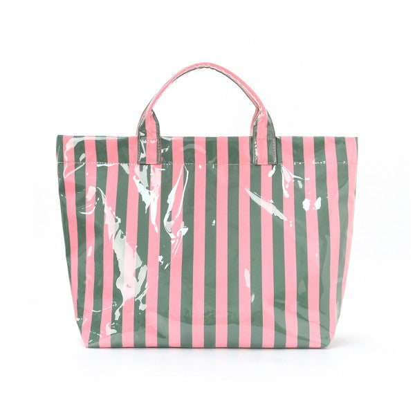 Pink/ Green Vinyl Beach Bag