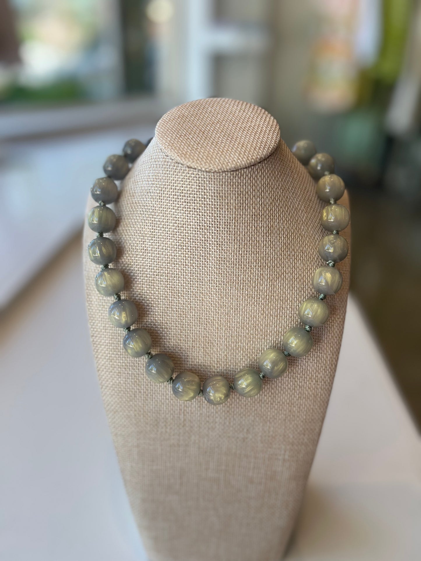 Grey Beaded Necklaces