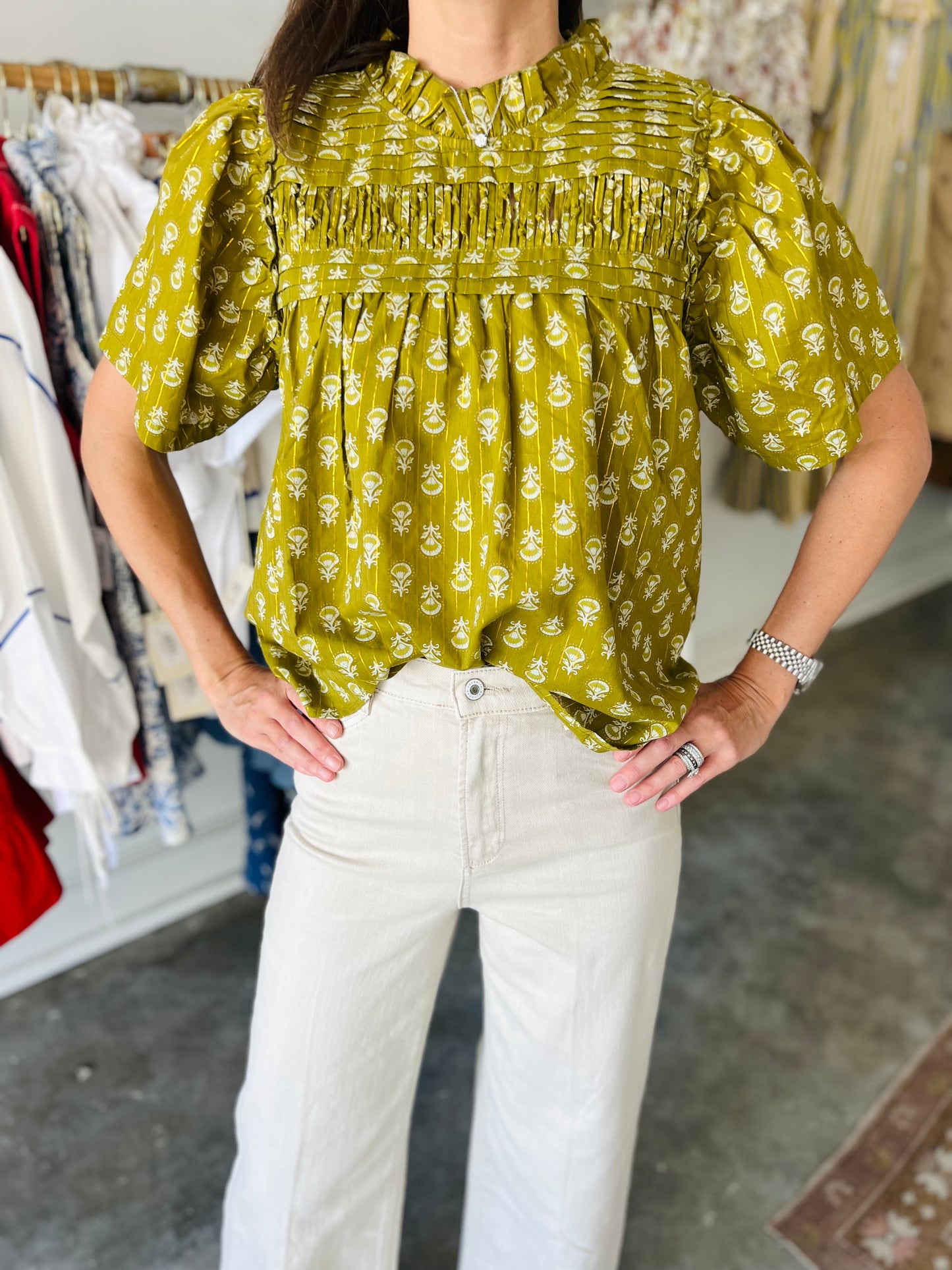 Green Puffsleeve Top