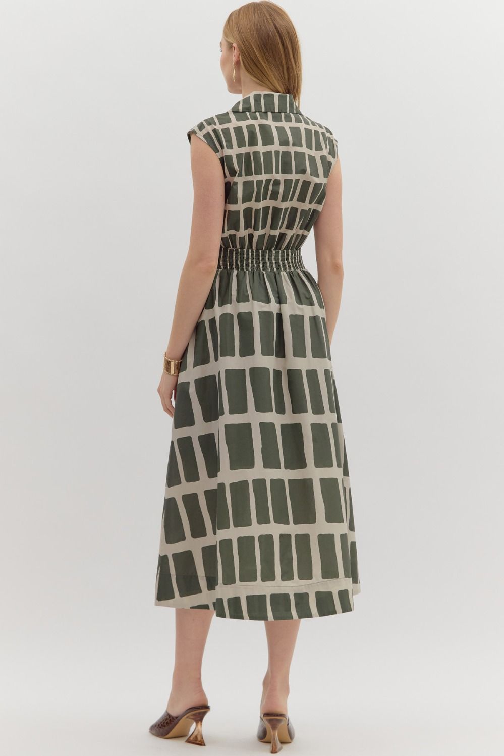 Olive Print Dress