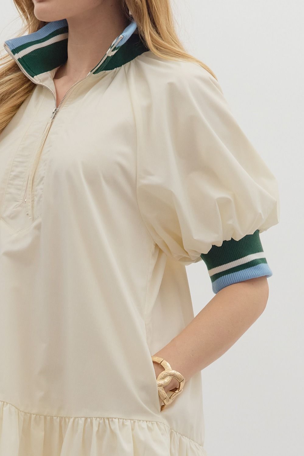 Cream Trim Dress