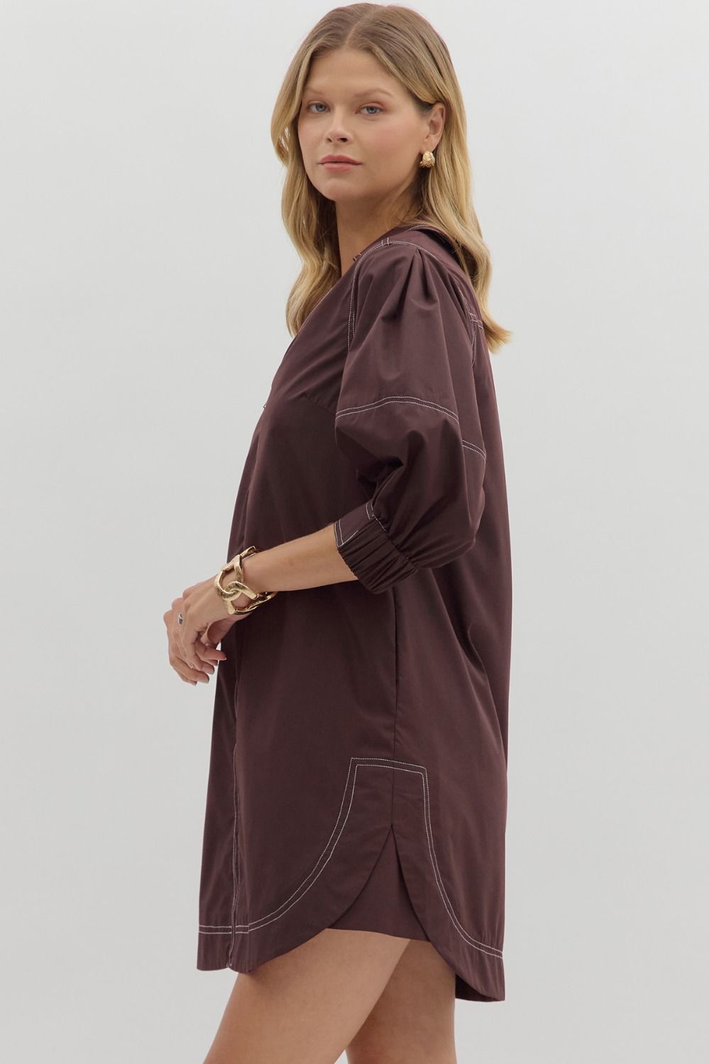 CHOCOLATE ZIPPER DRESS