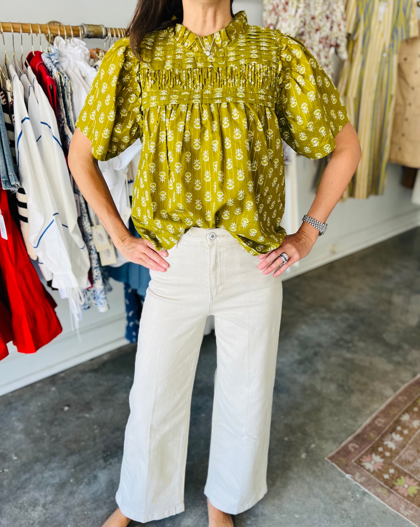 Green Puffsleeve Top