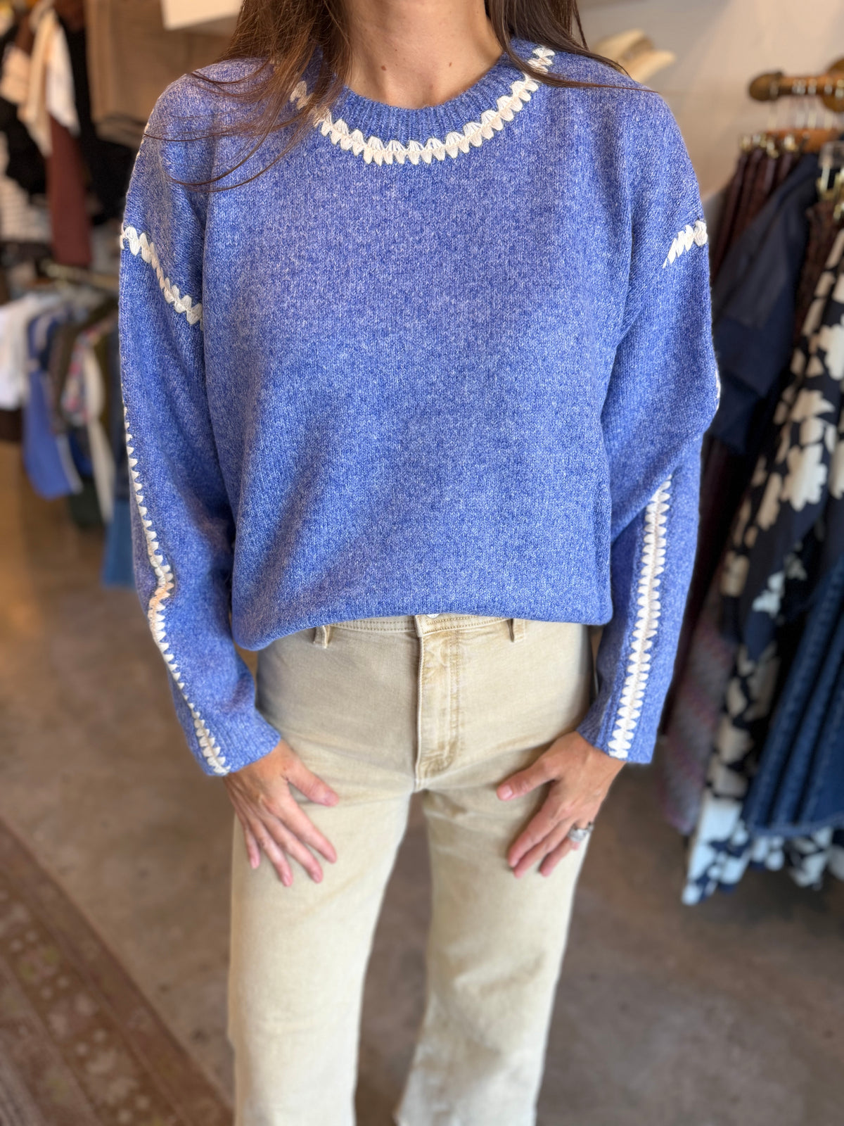 Blue Stitch Sweater