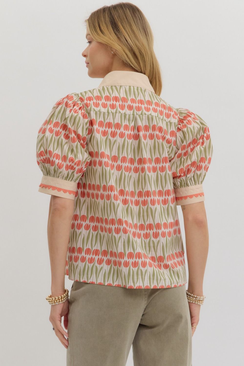 ECRU FLORAL RICRAC BLOUSE