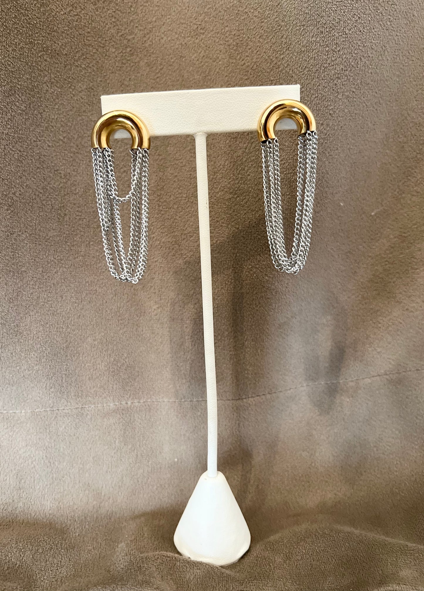 Mixed Metal Chain Earring