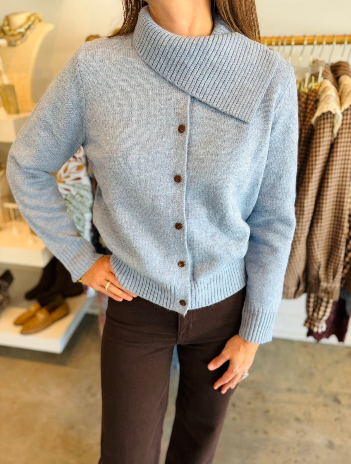 Baby Blue Collar Cardi