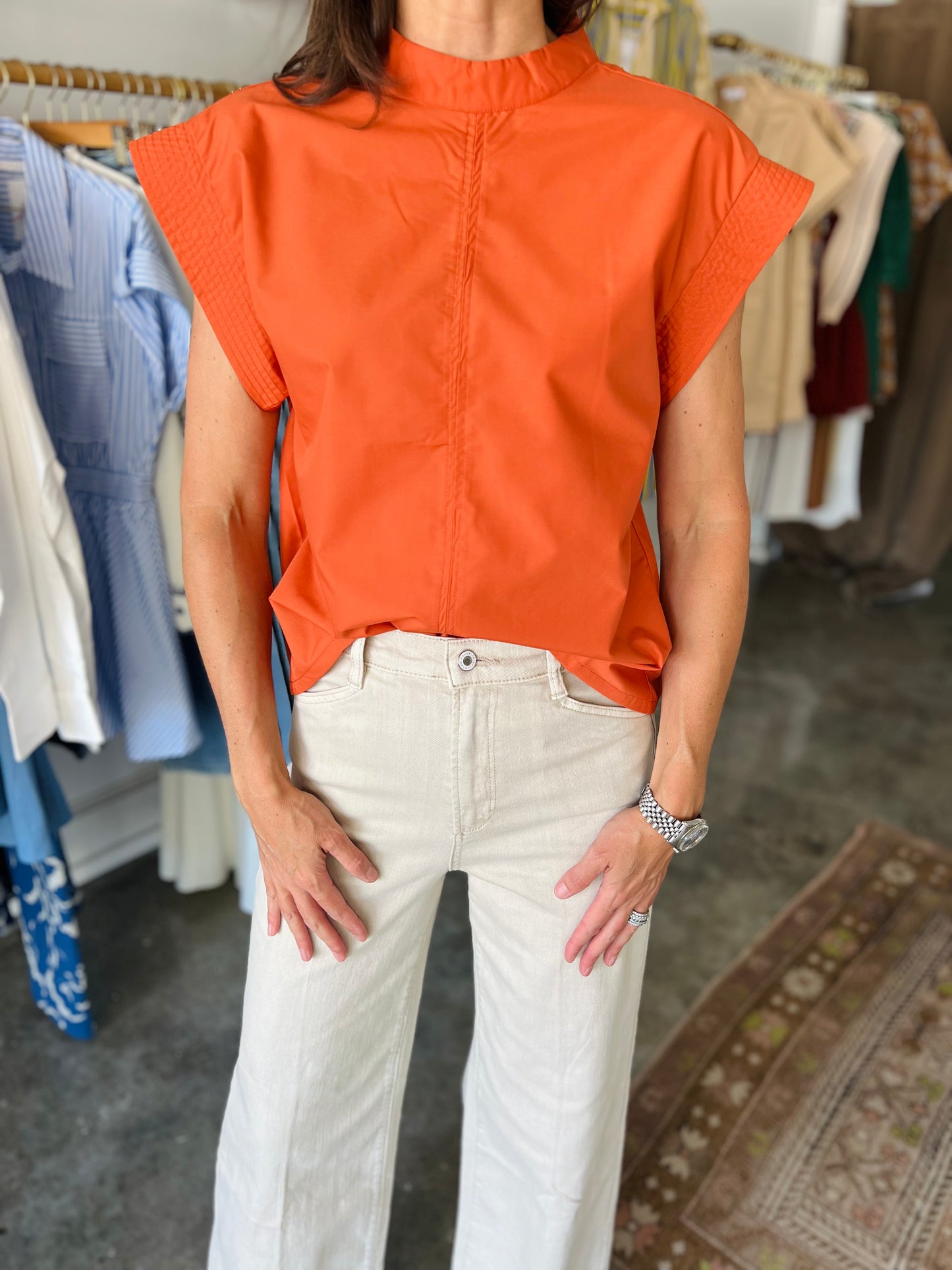 Burnt Orange High Neck Top