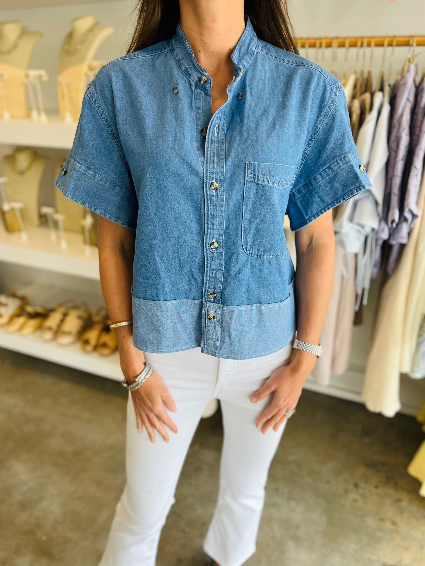 AVA DENIM BLOUSE
