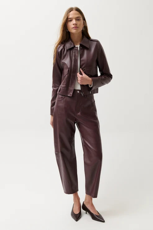 Eli High Rise Barrel Jean- Cabernet