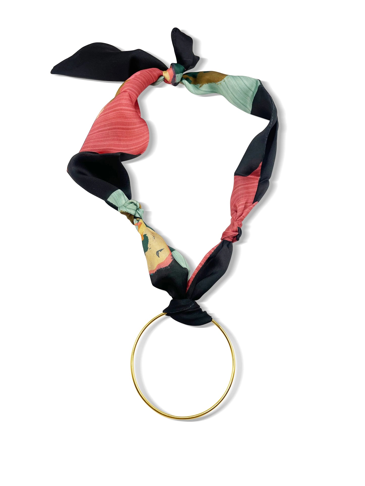 Gold Hoop Scarf Necklace