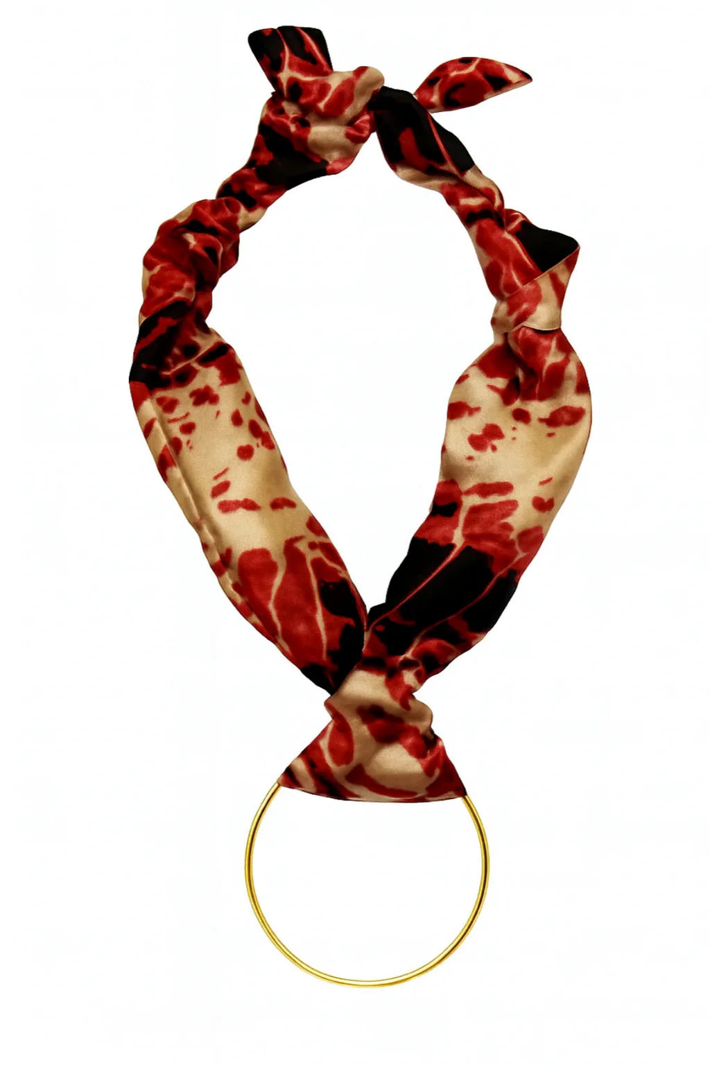 Hoop Snakeskin Scarf Necklace