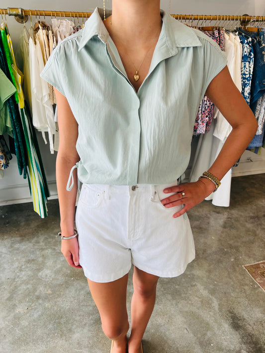 MINT CAP SLEEVE TOP