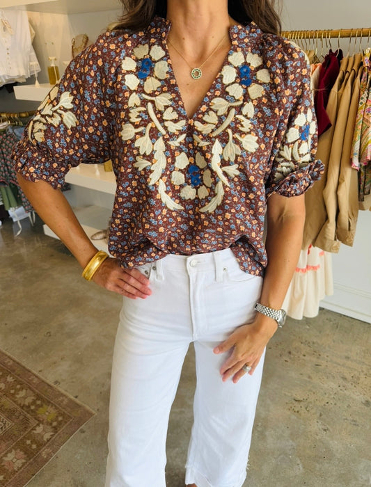 Embroidered Autumn Top